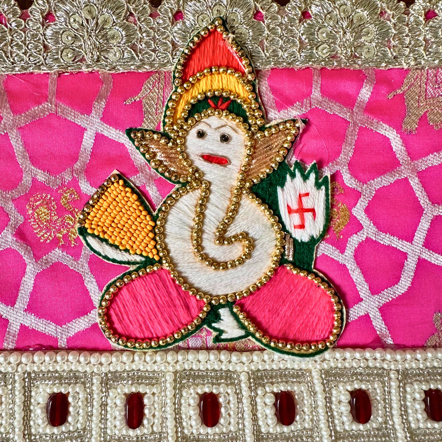 Siddhi Vinayak Toran handcrafted on Banarasi Brocade Fabric