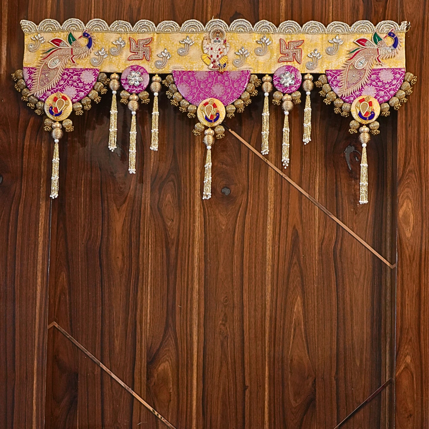 Chitrabarhana Toran handcrafted on Banarasi Brocade Fabric