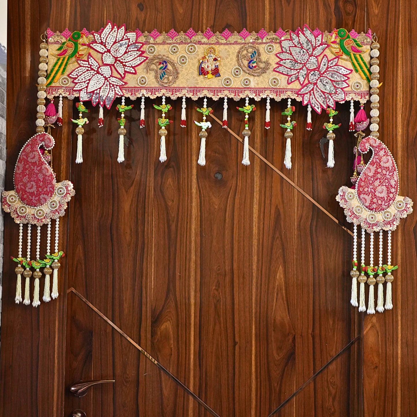 Popat Door Hangings - Diwali Décor for Home on Handcrafted Banarasi Brocade - Set of 2