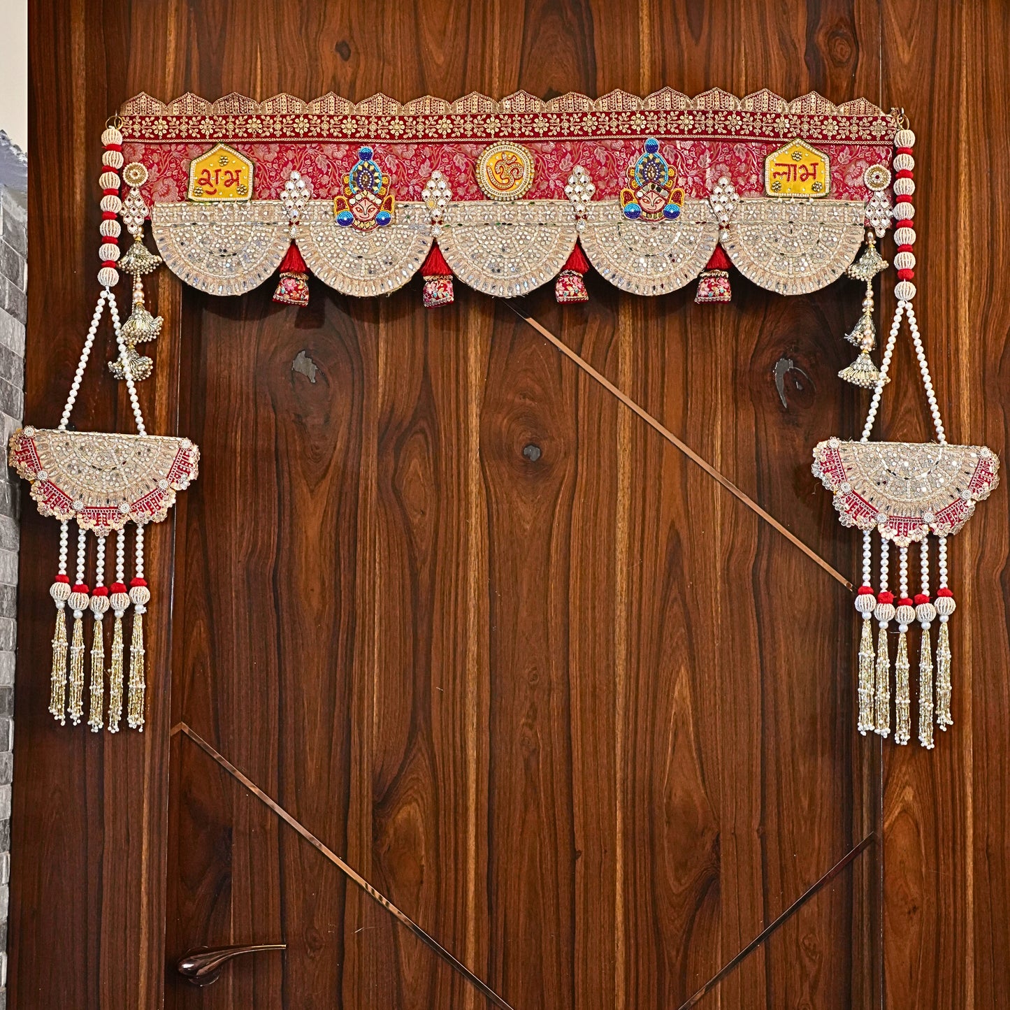 Peetambara Door Hangings - Diwali Décor for Home on Handcrafted Banarasi Brocade - Set of 2