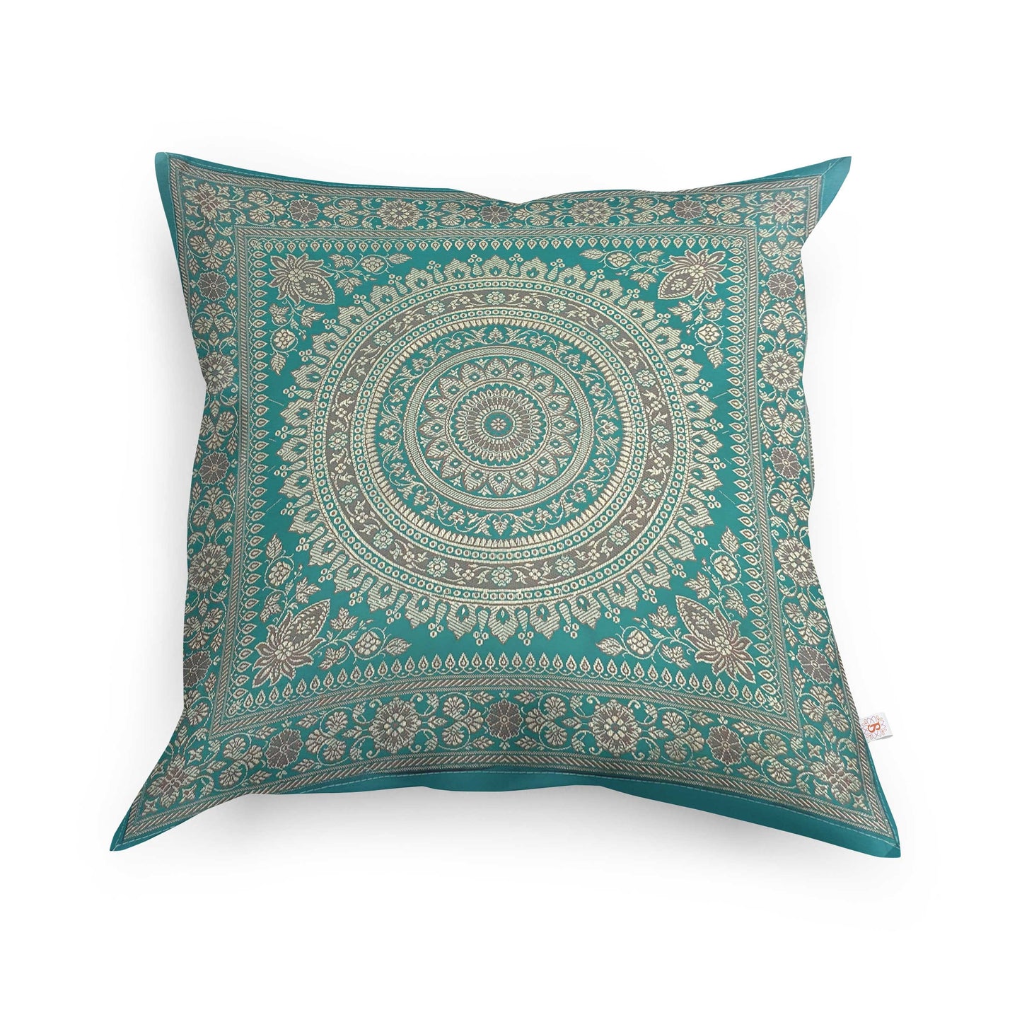 Cobalt Blue Original Banarasi Mandala Cushion Cover 18x18 inches